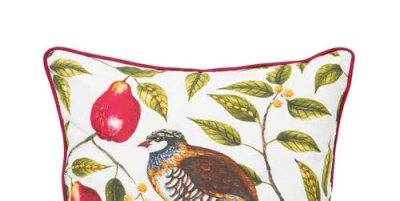 C & F Home C&f Home Partridge In A Pear Tree Printed & Embellished Christmas Throw Pillow, 18" X 18" In Multi
