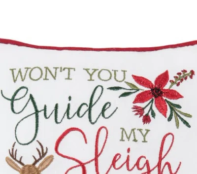 C & F Home C&f Home Guide My Sleigh Small Christmas Accent Pillow, 10" X 10" In Multi