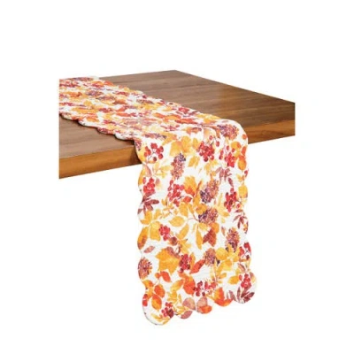 C & F Home C&f Home Cordelia Quilted Fall Leaves Watercolor Table Runner 14" X 51" In Multi