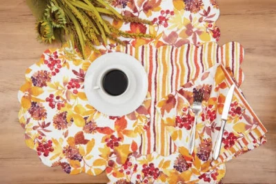 C & F Home C&f Home Cordelia Quilted Fall Leaves Watercolor Table Runner 14" X 51" In Multi