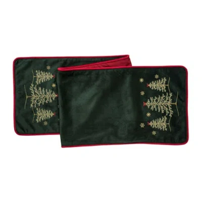 C & F Home C&f Home Christmas Tree Forest Table Runner 14" X 72" In Green