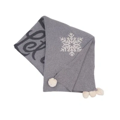 C & F Home C&f Home Let It Snow Throw In Gray