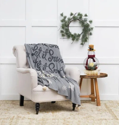 C & F Home C&f Home Let It Snow Throw In Gray
