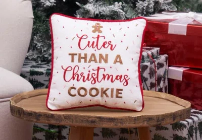 C & F Home C&f Home Cuter Than A Christmas Cookie Small/petite Accent Pillow In White