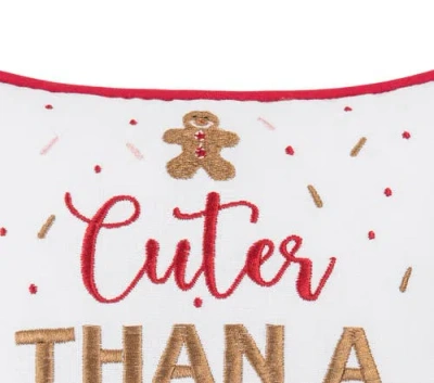 C & F Home C&f Home Cuter Than A Christmas Cookie Small/petite Accent Pillow In White