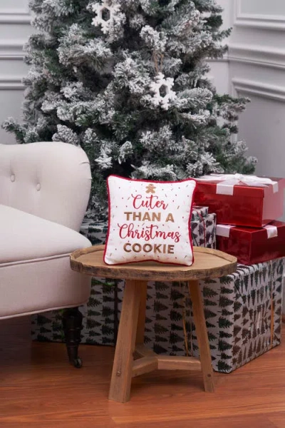 C & F Home C&f Home Cuter Than A Christmas Cookie Small/petite Accent Pillow In White