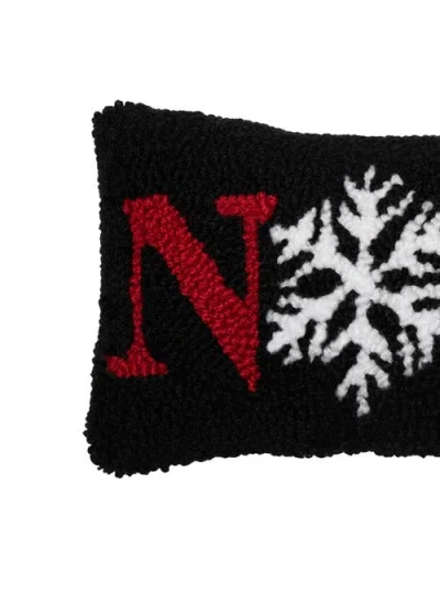 C & F Home C&f Home Small/petite "noel" Snowflake Christmas Hooked Accent Pillow, 6" X 12" In Black