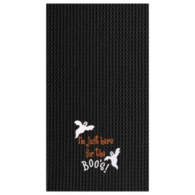 C & F Home C&f Home I'm Just Here For Boo's Halloween Cotton Waffle Weave Kitchen Towel Decor Decoration In Black