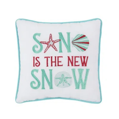 C & F Home C&f Home Sand Is The New Snow Small Christmas Accent Pillow, 10" X 10" In Multi