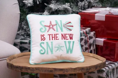 C & F Home C&f Home Sand Is The New Snow Small Christmas Accent Pillow, 10" X 10" In Multi