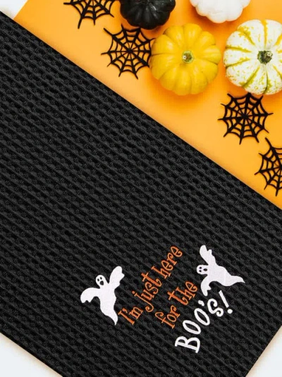 C & F Home C&f Home I'm Just Here For Boo's Halloween Cotton Waffle Weave Kitchen Towel Decor Decoration In Black