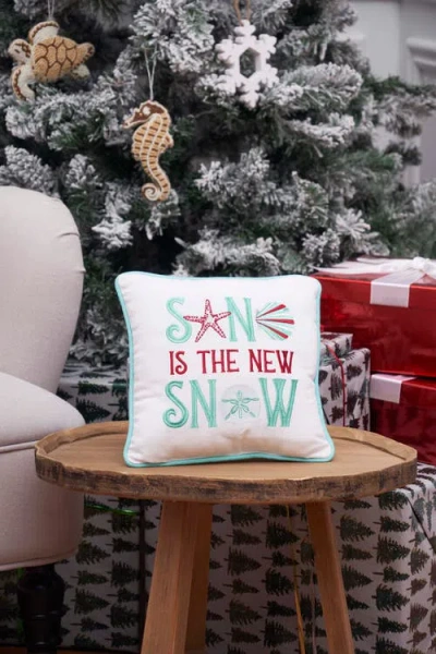 C & F Home C&f Home Sand Is The New Snow Small Christmas Accent Pillow, 10" X 10" In Multi