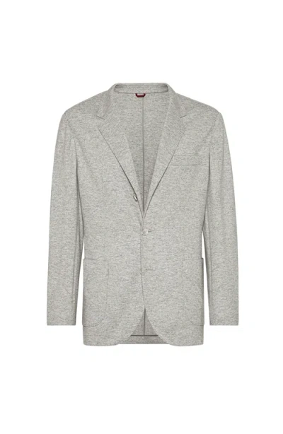 Brunello Cucinelli Single-breasted Cashmere Blazer In Gray