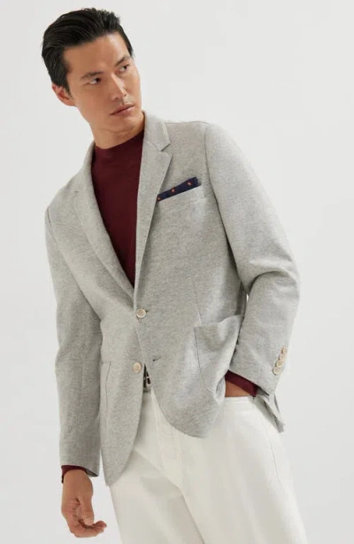 Brunello Cucinelli Single-breasted Cashmere Blazer In Gray