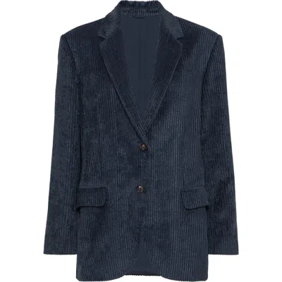 Brunello Cucinelli Corduroy Blazer In Blue
