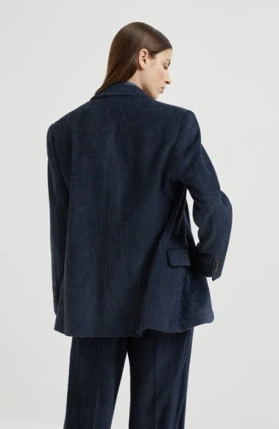 Brunello Cucinelli Corduroy Blazer In Blue