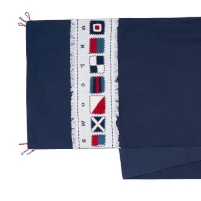 C & F Home C&f Home Nautical Flag Table Runner 14" X 72" In Blue