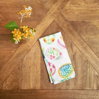 C & F Home C&f Home Colorful Easter Egg Charm & Plaid Cloth Napkins Set Of 6 In Green