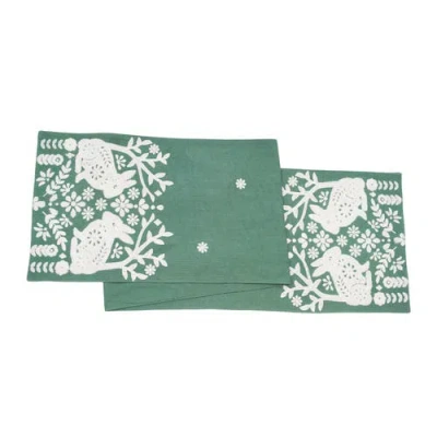 C & F Home C&f Home Woodland Spring Bunny Table Runner 14" X 72" In Green