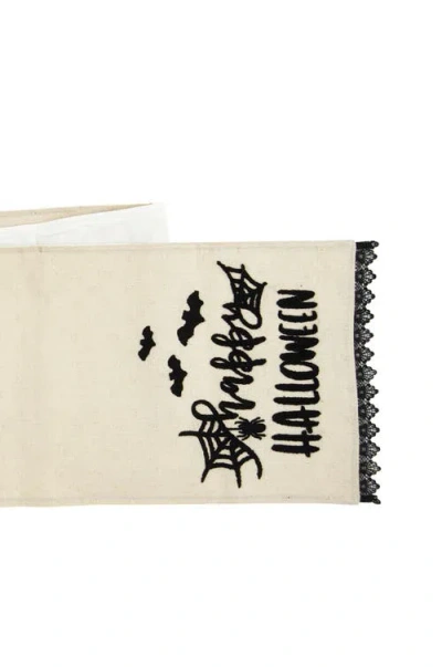 C & F Home C&f Home Happy Halloween Black And White Embroidered Table Runner 14" X 72" In White