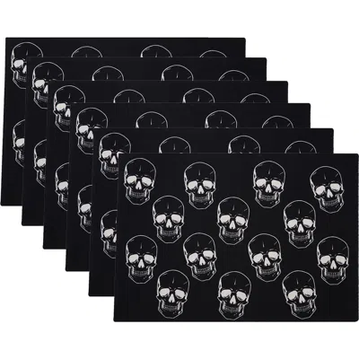 C & F Home C&f Home Skully Placemats Set Of 6, 14" X 20" In Black