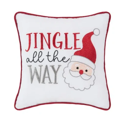 C & F Home C&f Home Jingle All The Way Small Christmas Accent Pillow, 10" X 10" In White