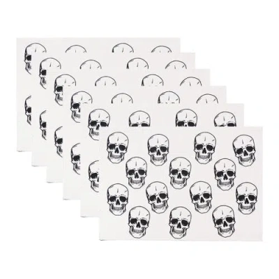 C & F Home C&f Home Skully Placemats Set Of 6, 14" X 20" In Black