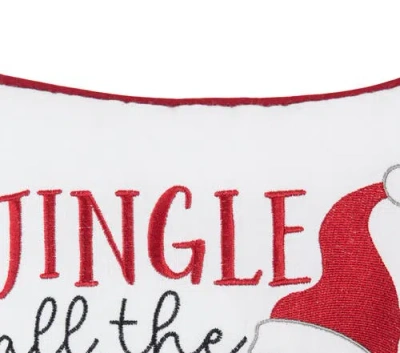 C & F Home C&f Home Jingle All The Way Small Christmas Accent Pillow, 10" X 10" In White