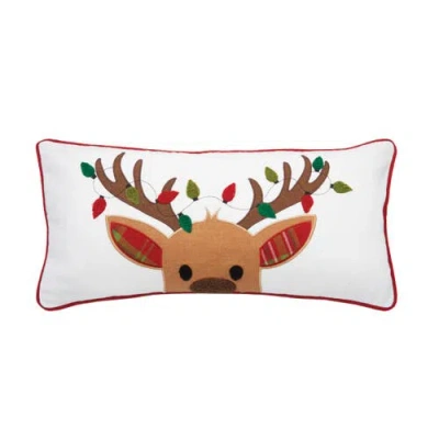 C & F Home C&f Home Reindeer Plaid & Lights Christmas Throw Pillow, 12" X 24" In Multi
