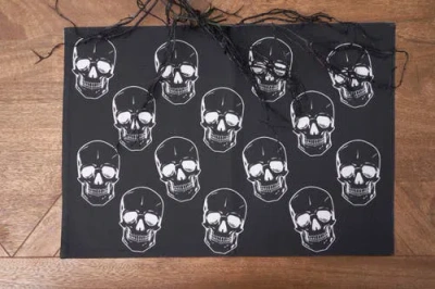C & F Home C&f Home Skully Placemats Set Of 6, 14" X 20" In Black
