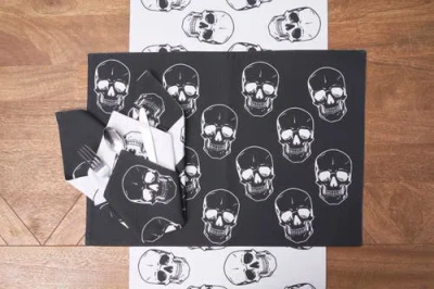 C & F Home C&f Home Skully Placemats Set Of 6, 14" X 20" In Black