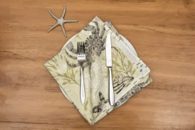 C & F Home C&f Home Cannon Beach Cotton Napkin Machine Washable Set Of 6 Decor In Green