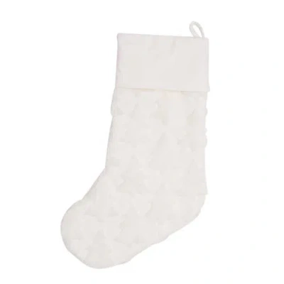 C & F Home C&f Home Frosted Tree Stocking In White