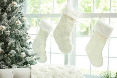 C & F Home C&f Home Frosted Tree Stocking In White
