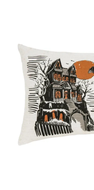 C & F Home C&f Home Haunted House Halloween 100% Polyester Printed Accent Pillow W/ Decorative Buttons 13" X 20 In Multi