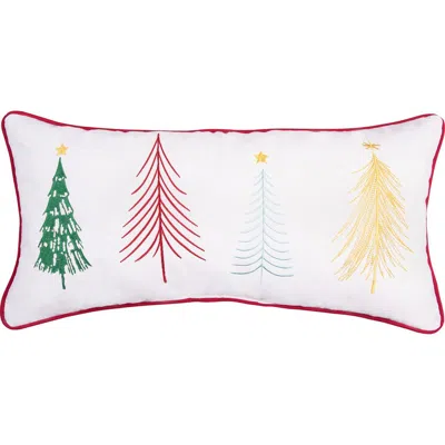 Carol & Frank Colorful Trees Throw Pillow, 12" X 24" In Red