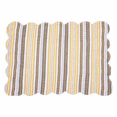 C & F Home C&f Home Shay Damask Placemats Set Of 6, 13" X 19" In Yellow