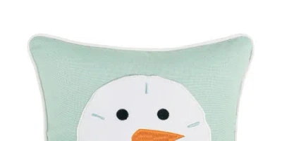 C & F Home C&f Home Sand Dollar Shaped Snowman Christmas Accent Pillow, 10" X 10" In Green