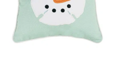 C & F Home C&f Home Sand Dollar Shaped Snowman Christmas Accent Pillow, 10" X 10" In Green
