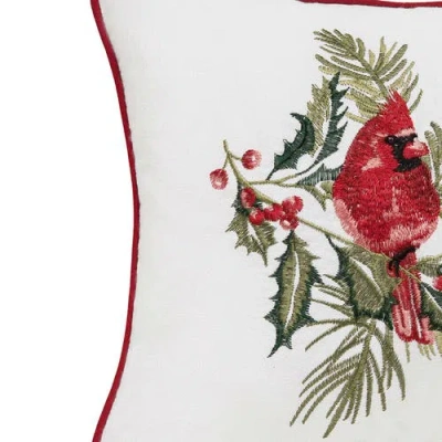 C & F Home C&f Home Cardinal Duo Berry Botanical Pillow In Red