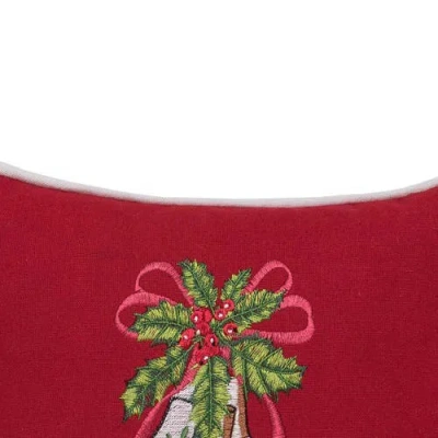 C & F Home C&f Home Skated And Holy Christmas Throw Pillow, 10" X 10" In Red