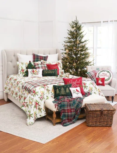 C & F Home C&f Home Skated And Holy Christmas Throw Pillow, 10" X 10" In Red