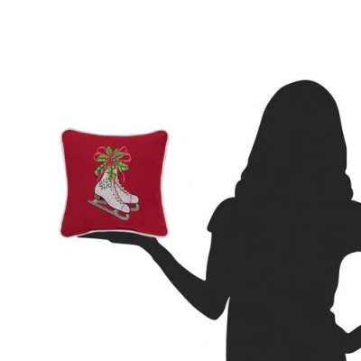 C & F Home C&f Home Skated And Holy Christmas Throw Pillow, 10" X 10" In Red