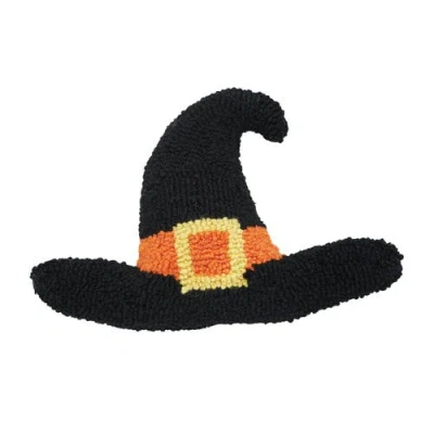 C & F Home C&f Home Witch Hat Shaped Halloween Hooked Accent Throw Pillow 8" X 12" In Black