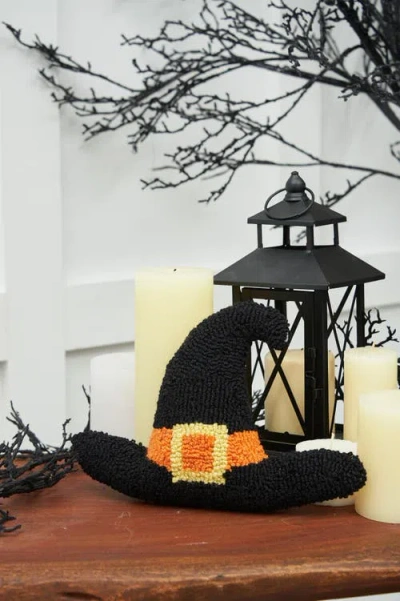 C & F Home C&f Home Witch Hat Shaped Halloween Hooked Accent Throw Pillow 8" X 12" In Black