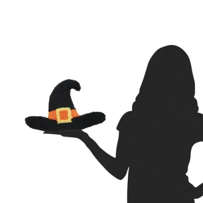 C & F Home C&f Home Witch Hat Shaped Halloween Hooked Accent Throw Pillow 8" X 12" In Black