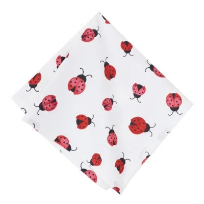 C & F Home C&f Home Ladybug Pattern Spring Napkin, Set Of 6 In White