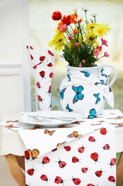 C & F Home C&f Home Ladybug Pattern Spring Napkin, Set Of 6 In White