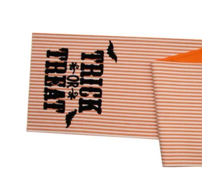 C & F Home C&f Home "trick Or Treat" Halloween Bats Reversible Striped Decorative Table Runner 14" X 72" In Neutral
