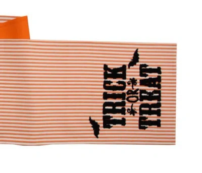 C & F Home C&f Home "trick Or Treat" Halloween Bats Reversible Striped Decorative Table Runner 14" X 72" In Neutral